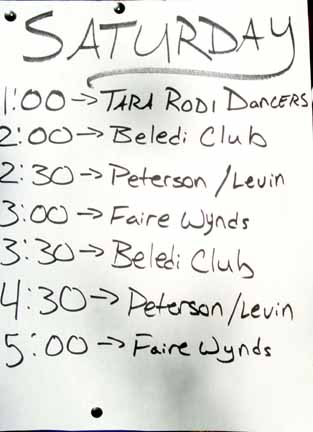 Stage Schedule
