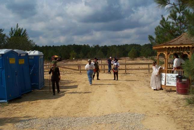 Dead end at the jousting field.  They do have the privies across the path from the drink vendors - a convienent touch.