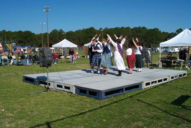 Dancing on the stage