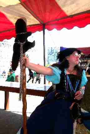 Ida with Mikey on the stick