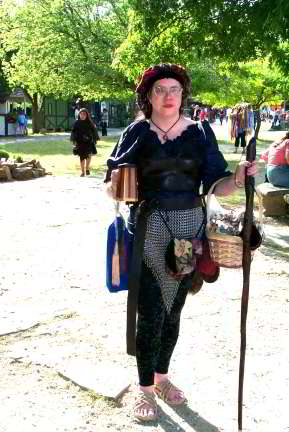 Ida with new tights and a leather top