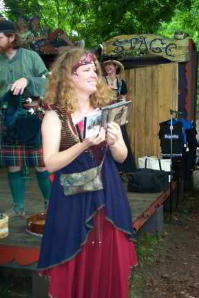 Sharon doing her hawking thing for the boys